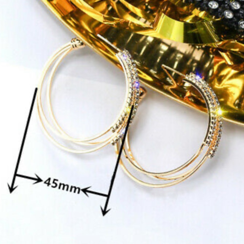 NEW 18k Gold Plated Hoop Earrings - Picture 3 of 5